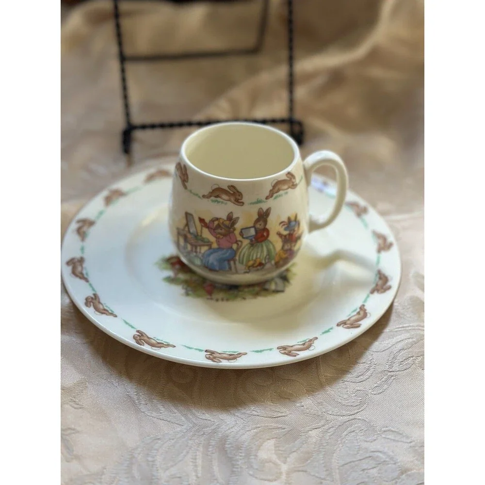 Vintage Royal Doulton Bunnykins Cup And Saucer 1970 Peter Rabbit England